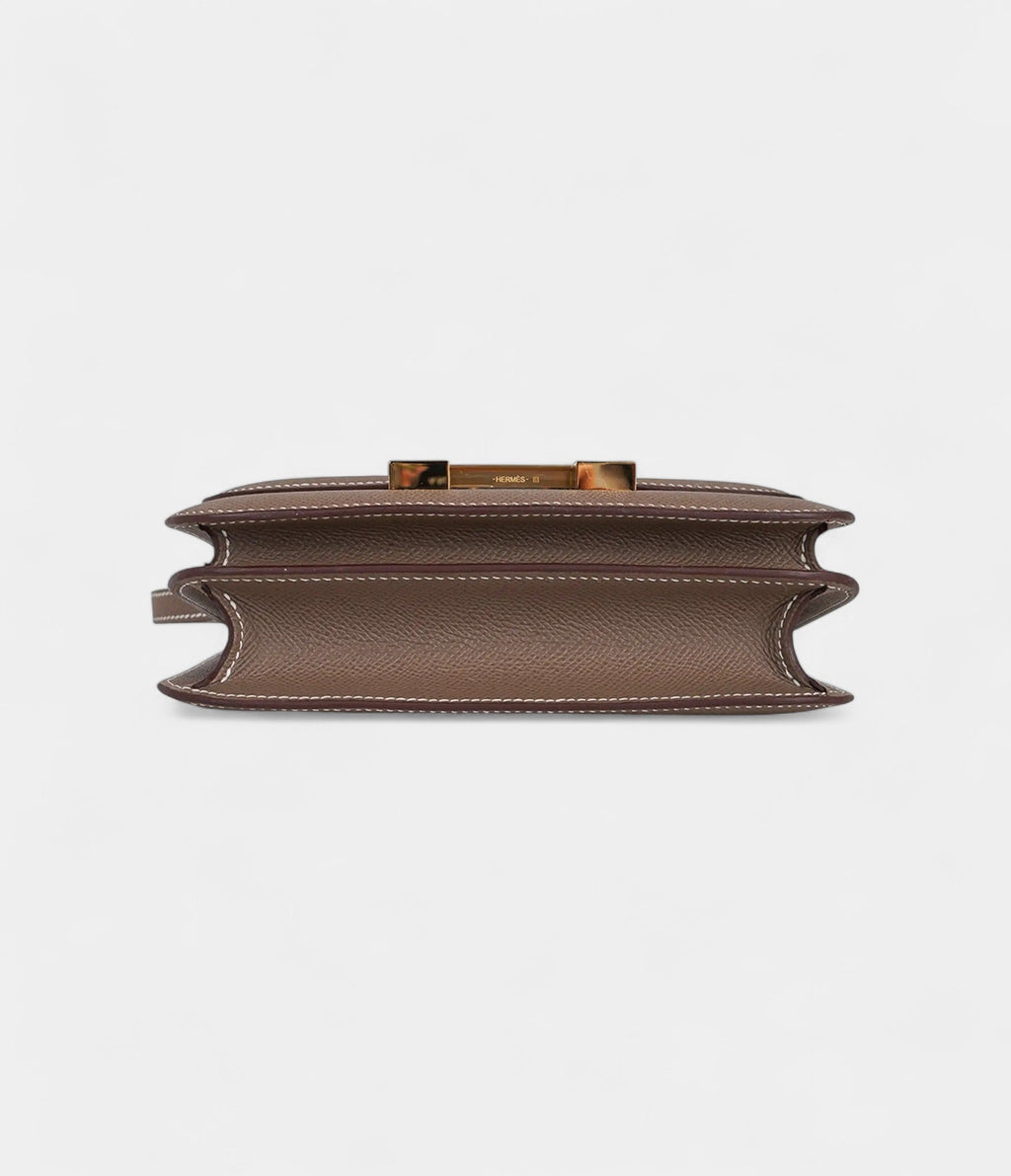 Hermes Constance Mini 18 Bag Etoupe Gold Hardware Epsom Leather