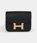 HMConstance Slim Wallet Black Epsom Gold Hardware