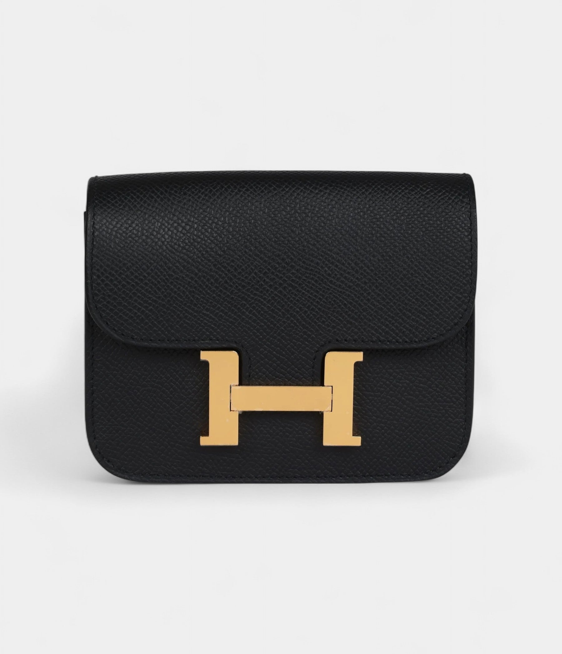 HMConstance Slim Wallet Black Epsom Gold Hardware