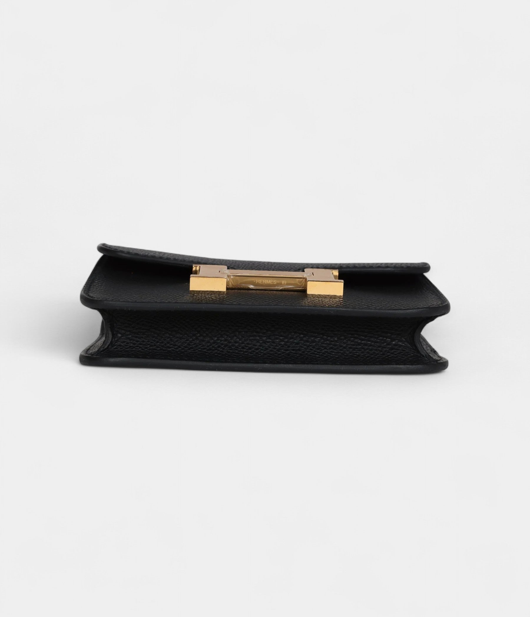 HMConstance Slim Wallet Black Epsom Gold Hardware