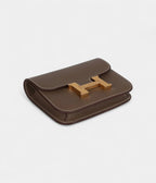 HMConstance Slim Wallet Etoupe Evercolor Gold Hardware