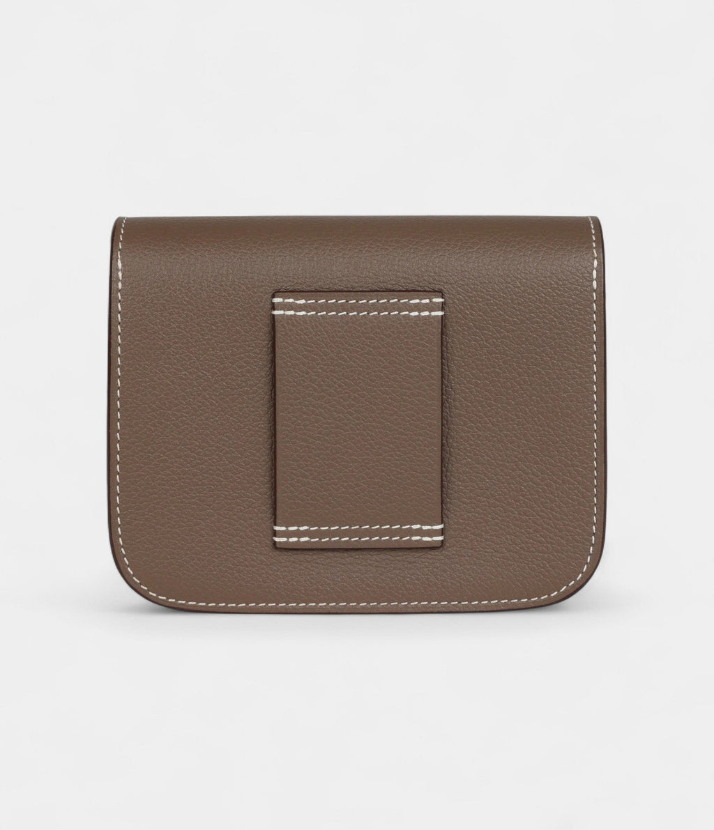 HMConstance Slim Wallet Etoupe Evercolor Gold Hardware