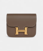 HMConstance Slim Wallet Etoupe Evercolor Gold Hardware