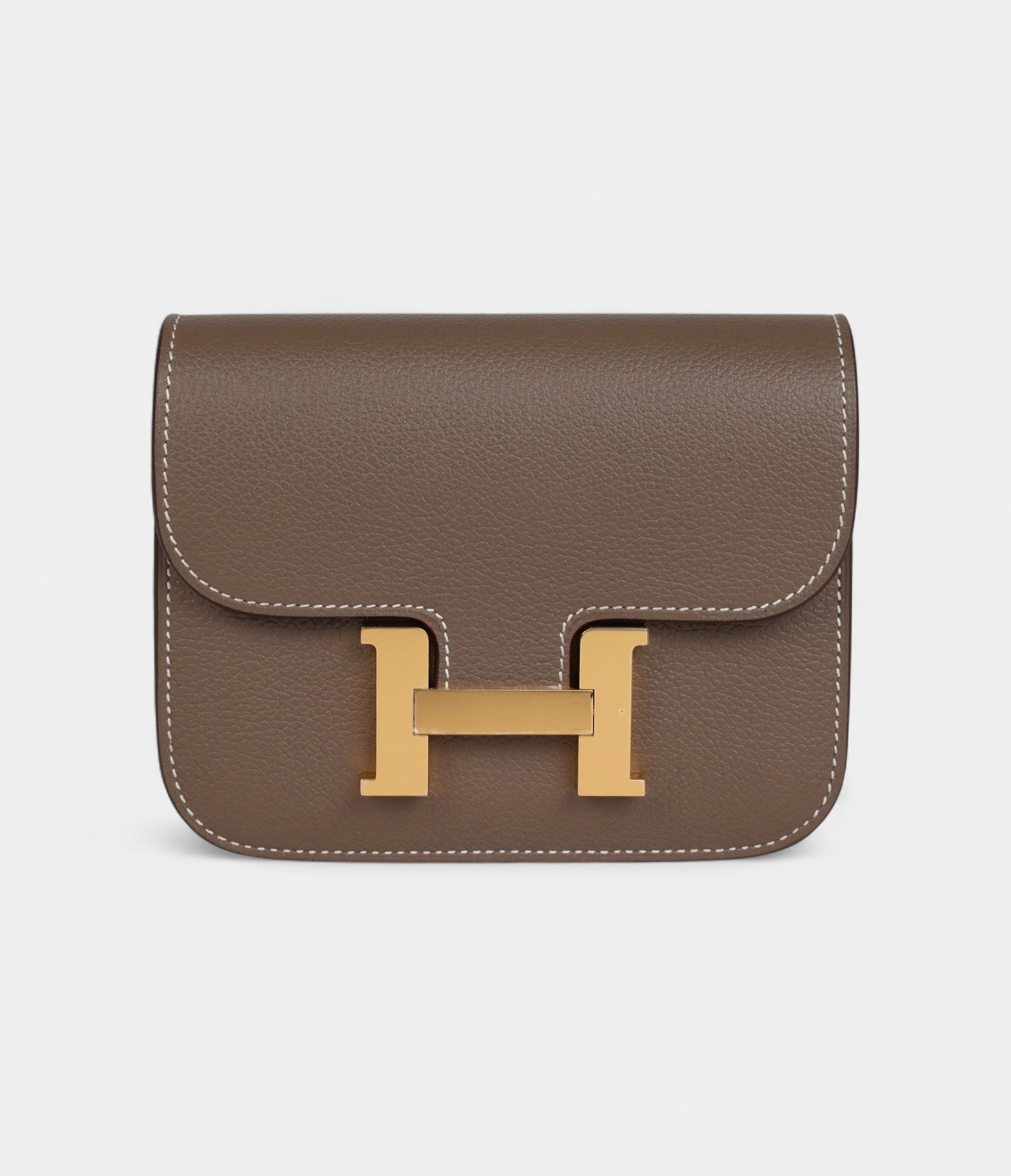 HMConstance Slim Wallet Etoupe Evercolor Gold Hardware