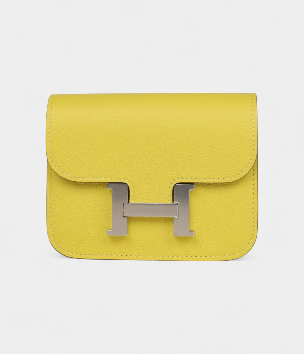 HMConstance Slim Wallet Lime Evercolor Palladium Hardware