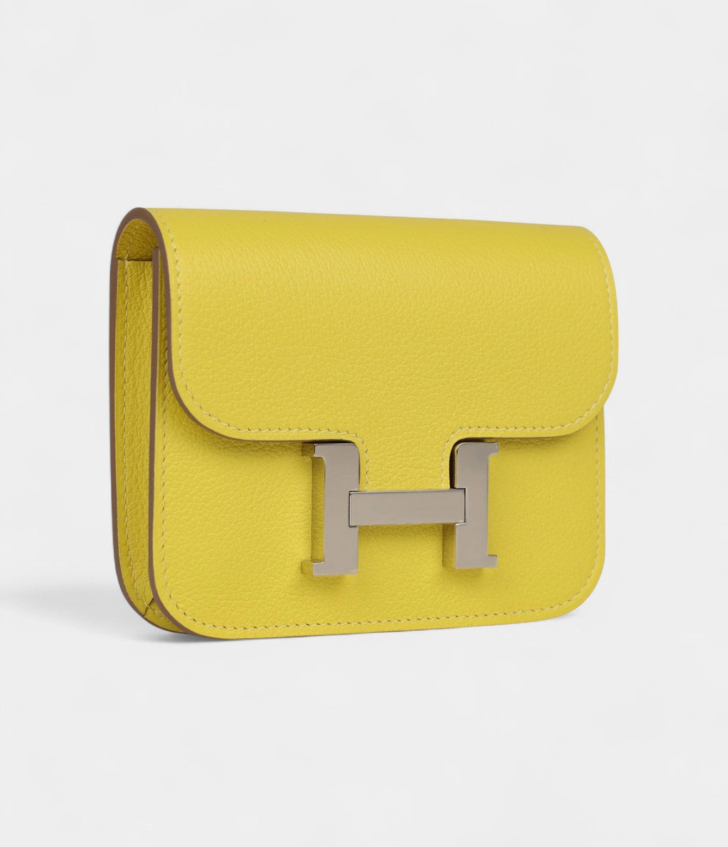 HMConstance Slim Wallet Lime Evercolor Palladium Hardware