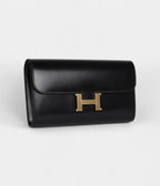 HMRock Constance Wallet To Go Black Box Gold Hardware