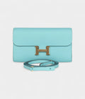 HMConstance Wallet To Go Bleu Atoll Epsom Gold Hardware