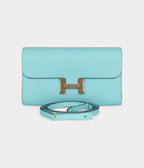 HMConstance Wallet To Go Bleu Atoll Epsom Gold Hardware