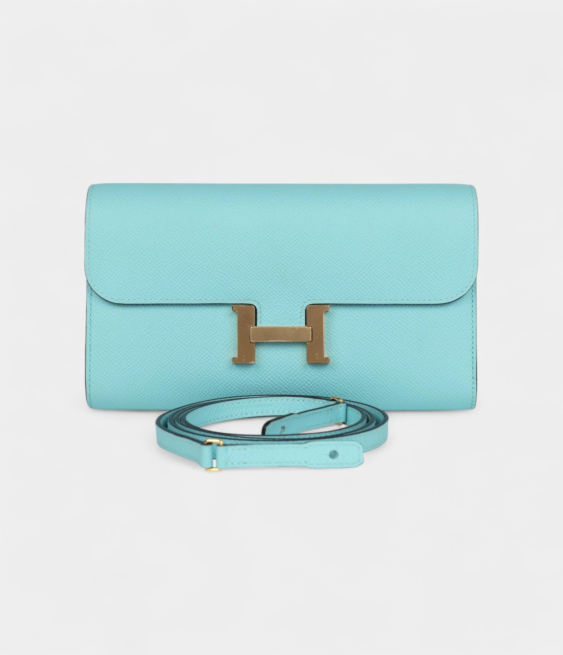 HMConstance Wallet To Go Bleu Atoll Epsom Gold Hardware