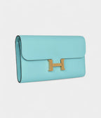 HMConstance Wallet To Go Bleu Atoll Epsom Gold Hardware