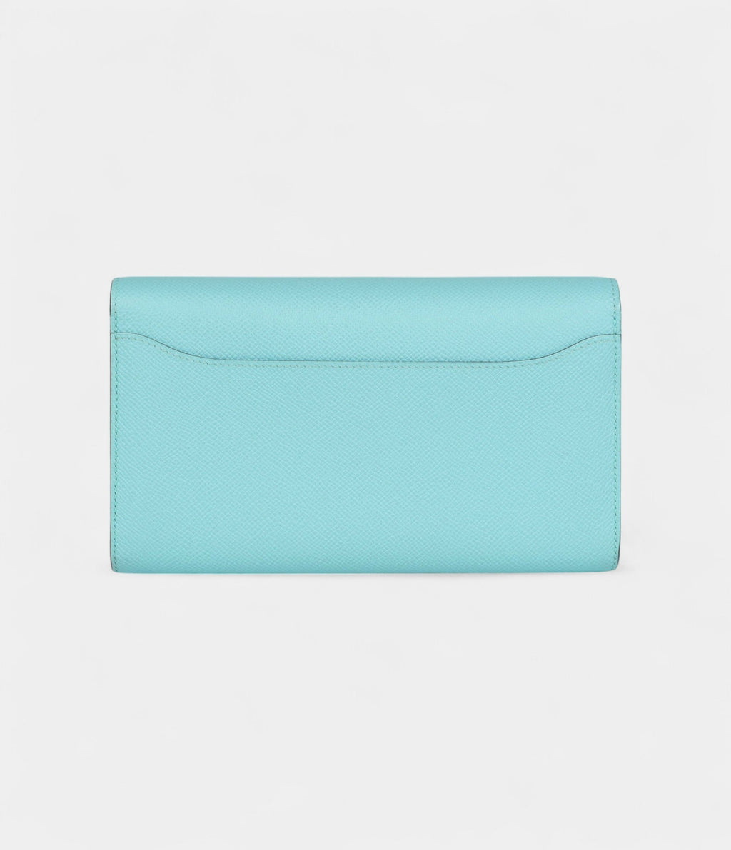 HMConstance Wallet To Go Bleu Atoll Epsom Leather with Gold Hardware