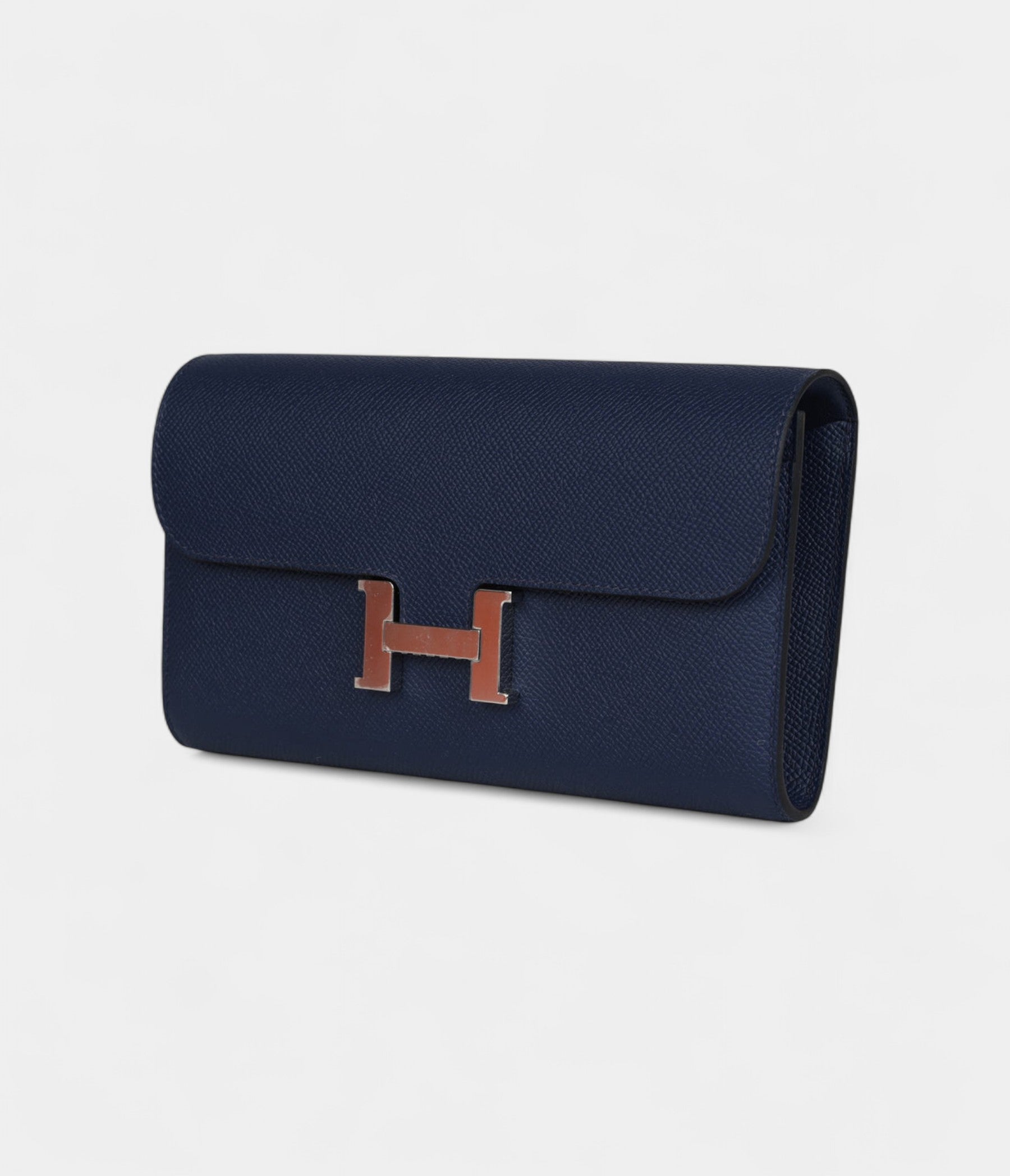 HMConstance Wallet To Go Bleu Navy Epsom Leather with Palladium Hardware