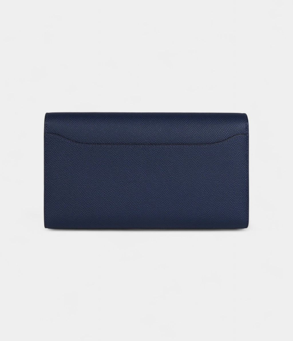 HMConstance Wallet To Go Bleu Navy Epsom Leather with Palladium Hardware