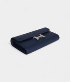 HMConstance Wallet To Go Bleu Navy Epsom Leather with Palladium Hardware