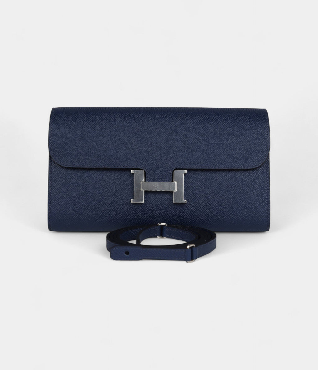 HMConstance Wallet To Go Bleu Navy Epsom Palladium Hardware