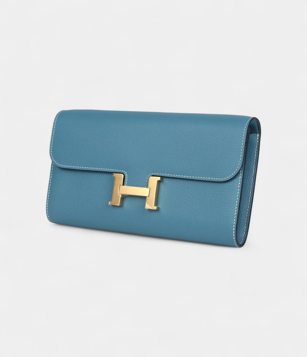 HMConstance Wallet To Go Blue Jean Evercolor Gold Hardware