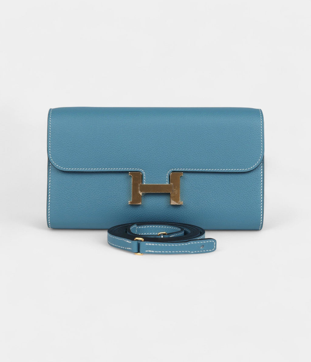 HMConstance Wallet To Go Blue Jean Evercolor Gold Hardware
