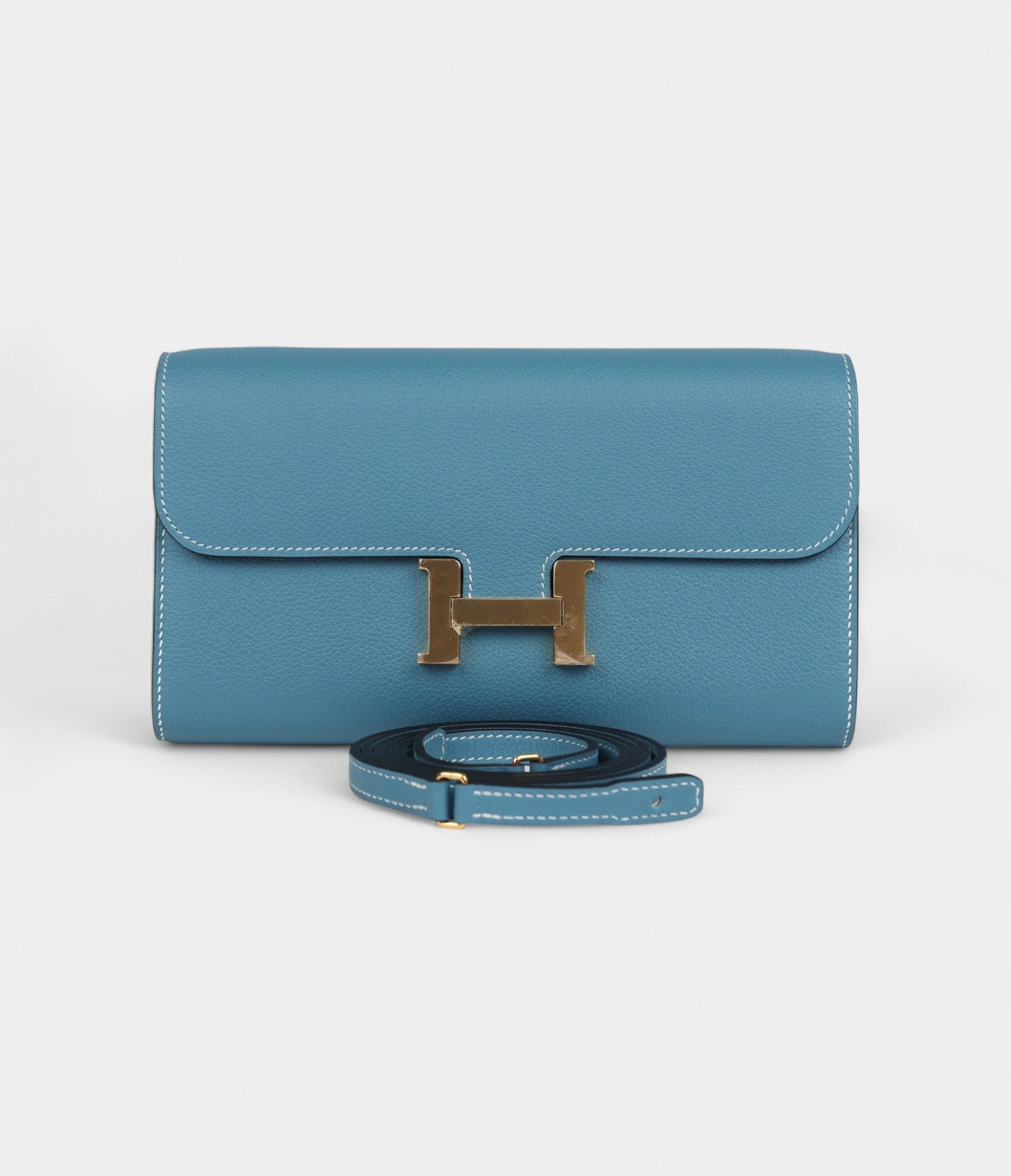 HMConstance Wallet To Go Blue Jean Evercolor Gold Hardware