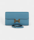 HMConstance Wallet To Go Blue Jean Evercolor Leather with Gold Hardware