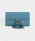 HMConstance Wallet To Go Blue Jean Evercolor Leather with Gold Hardware