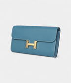 HMConstance Wallet To Go Blue Jean Evercolor Leather with Gold Hardware