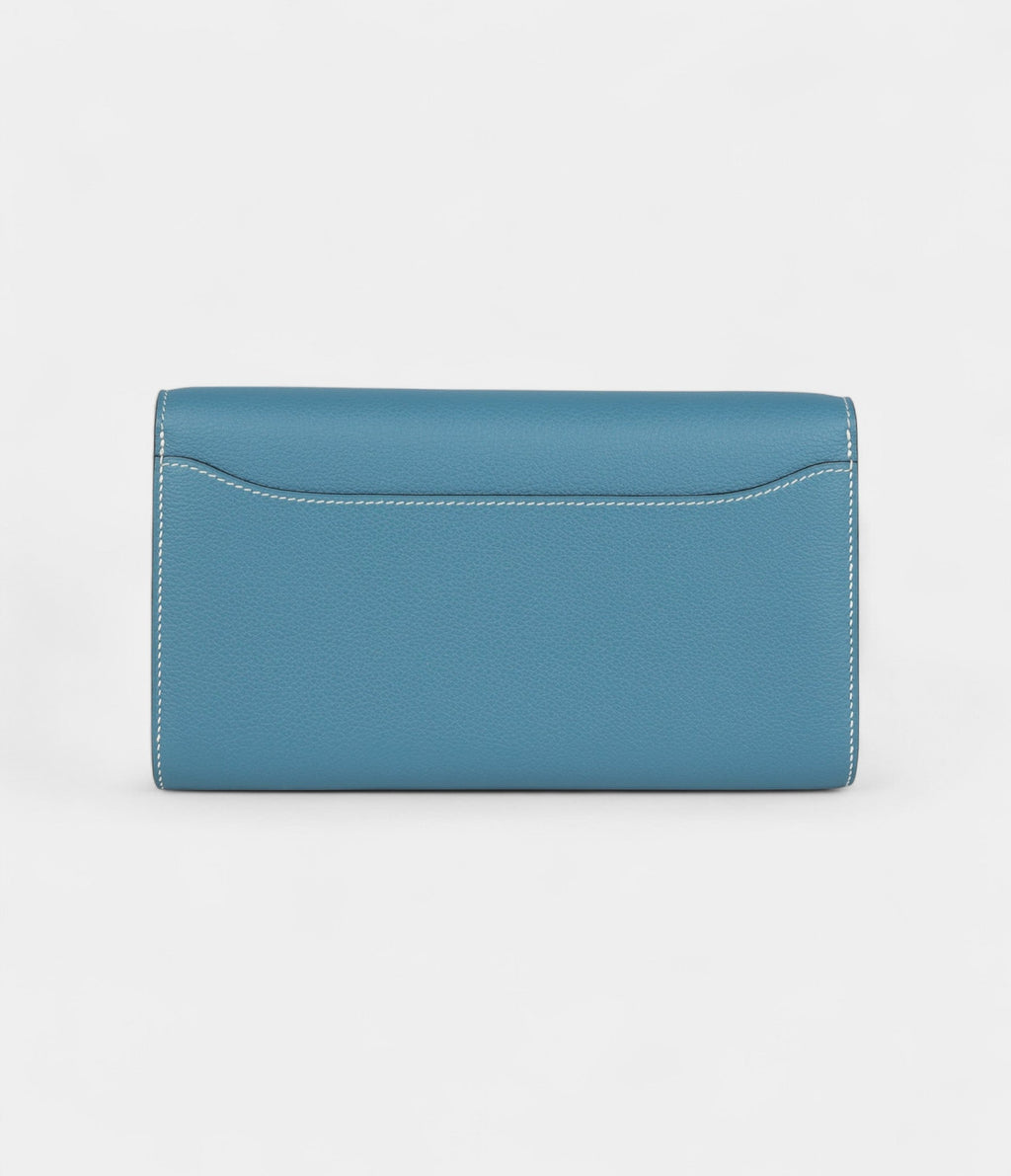 HMConstance Wallet To Go Blue Jean Evercolor Leather with Gold Hardware