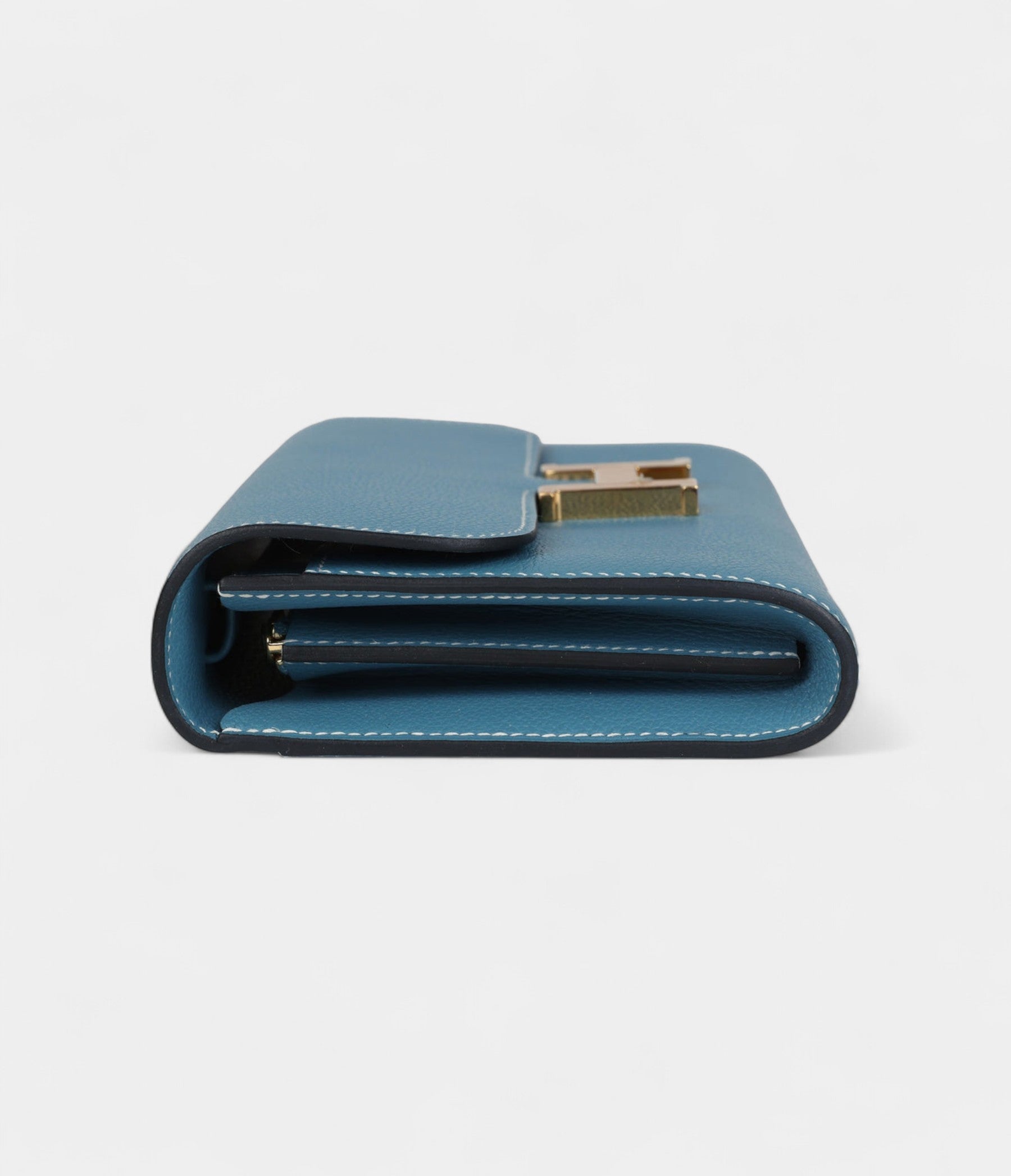 HMConstance Wallet To Go Blue Jean Evercolor Leather with Gold Hardware