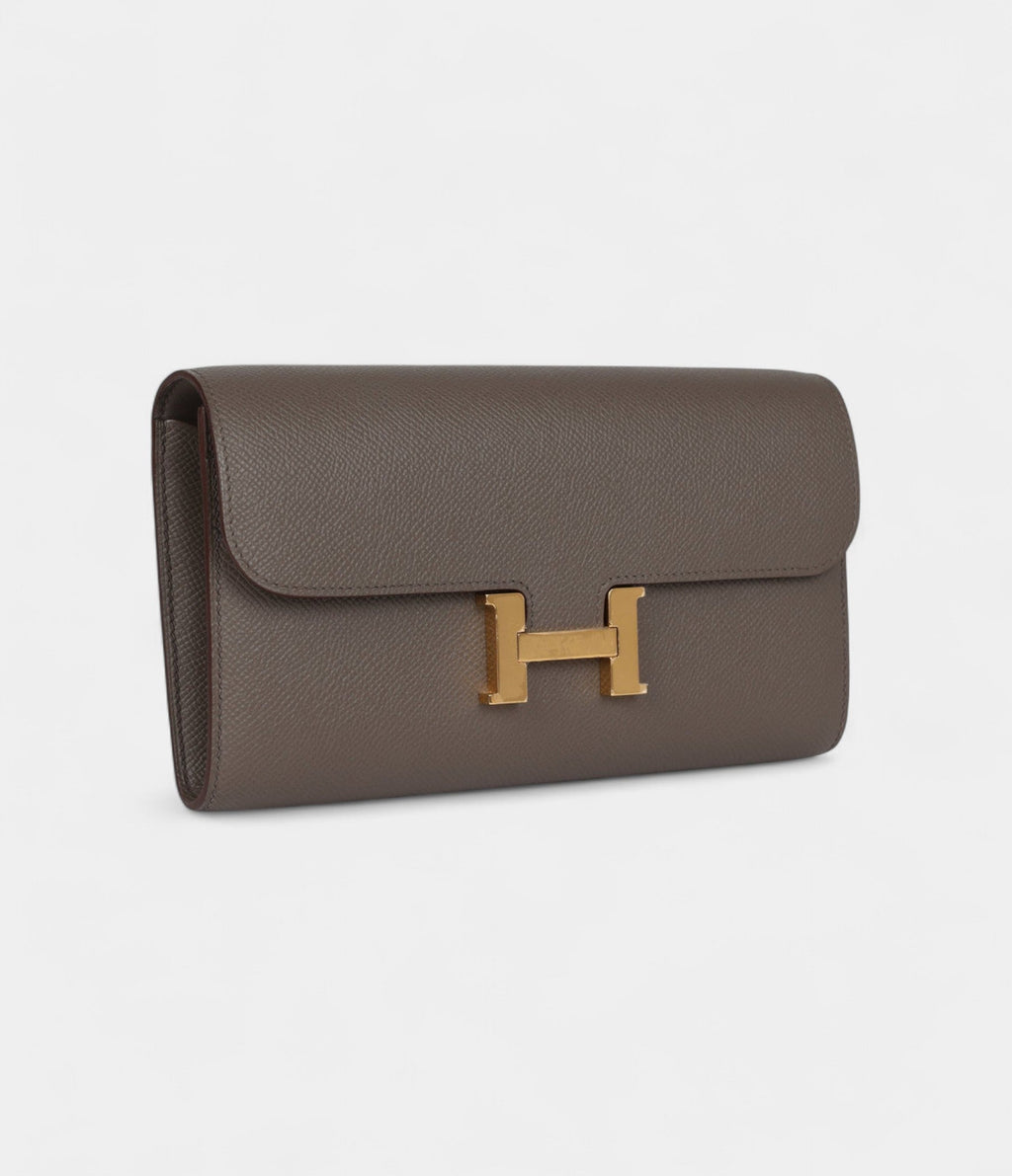 HMConstance Wallet To Go Etain Epsom Leather with Gold Hardware