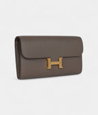 HMConstance Wallet To Go Etain Epsom Leather with Gold Hardware