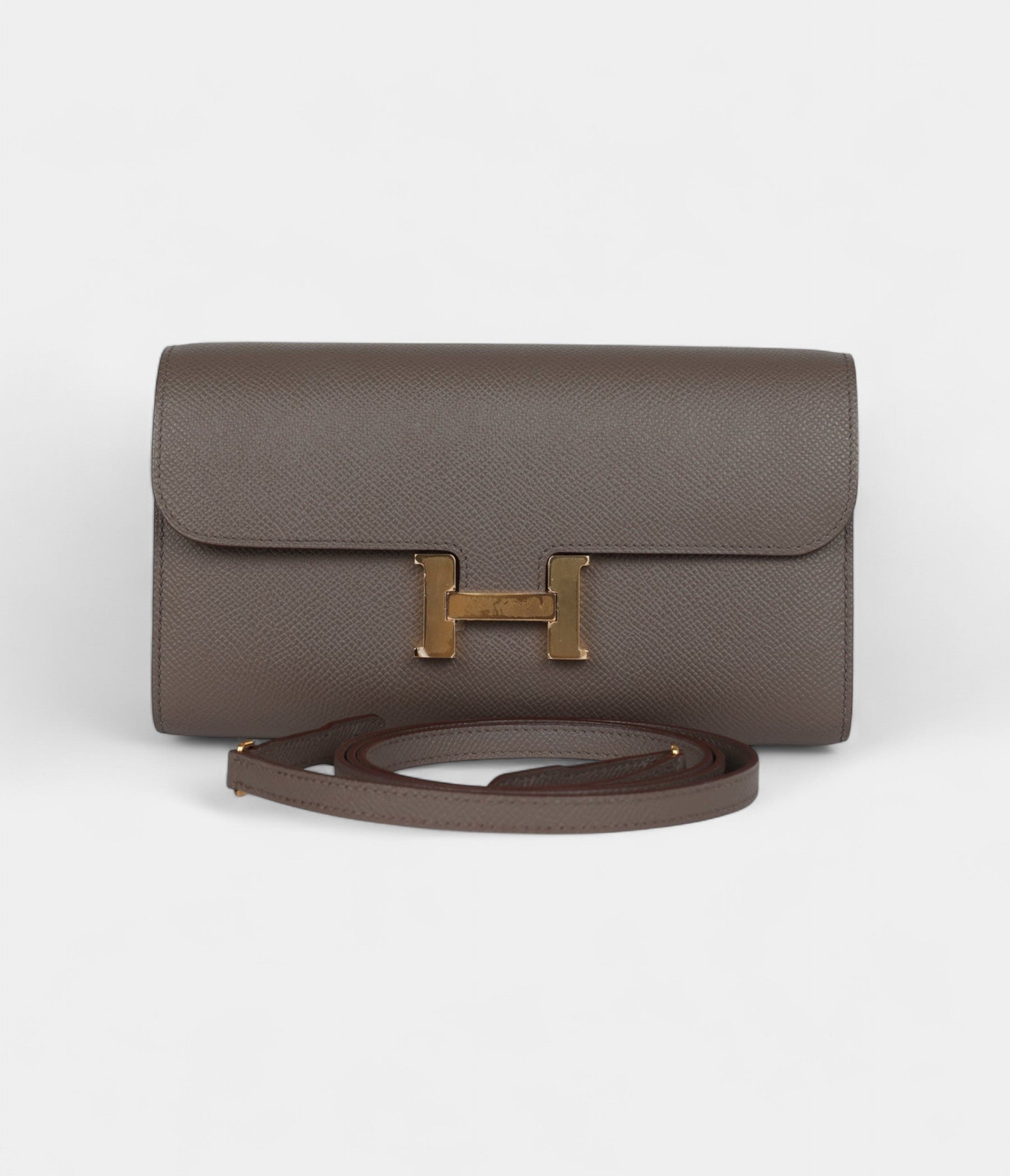 HMConstance Wallet To Go Etain Epsom Leather with Gold Hardware