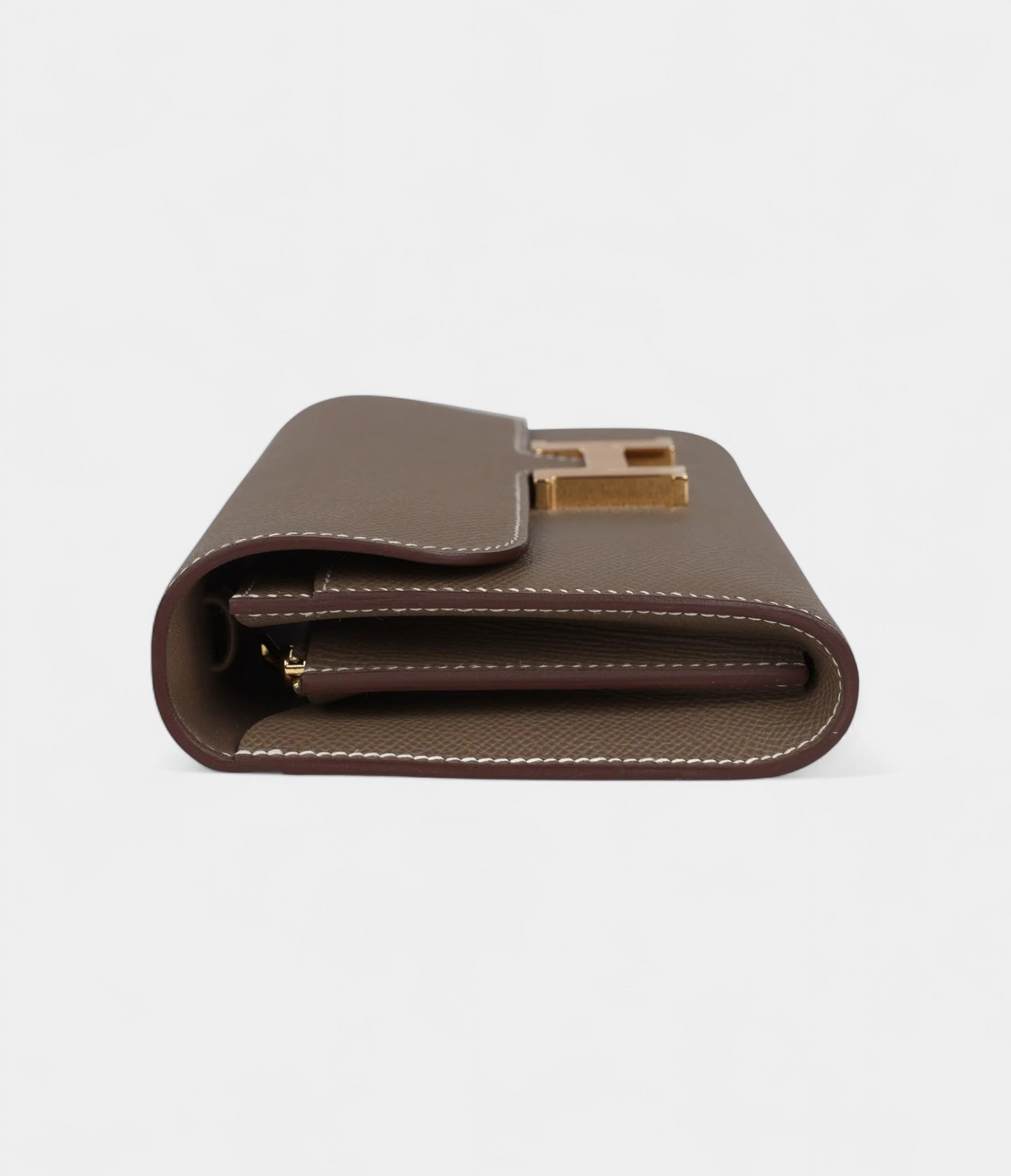 HMConstance Wallet To Go Etoupe Epsom Gold Hardware