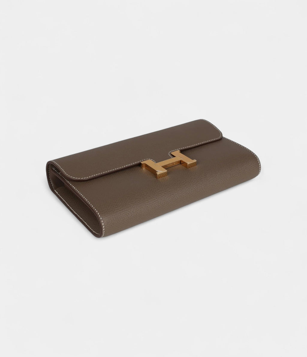 HMConstance Wallet To Go Etoupe Epsom Gold Hardware