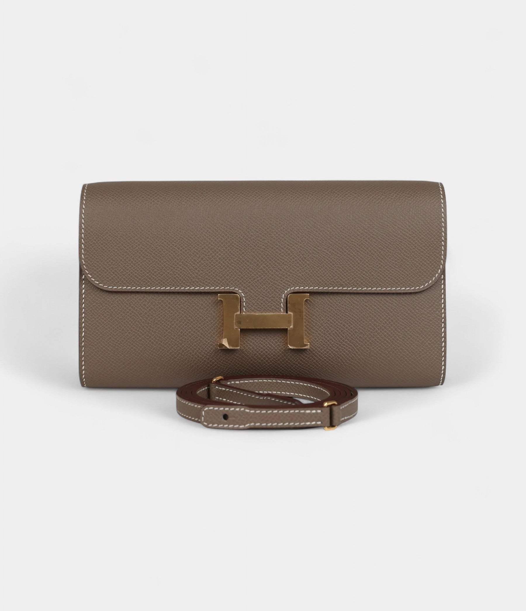 HMConstance Wallet To Go Etoupe Epsom Gold Hardware