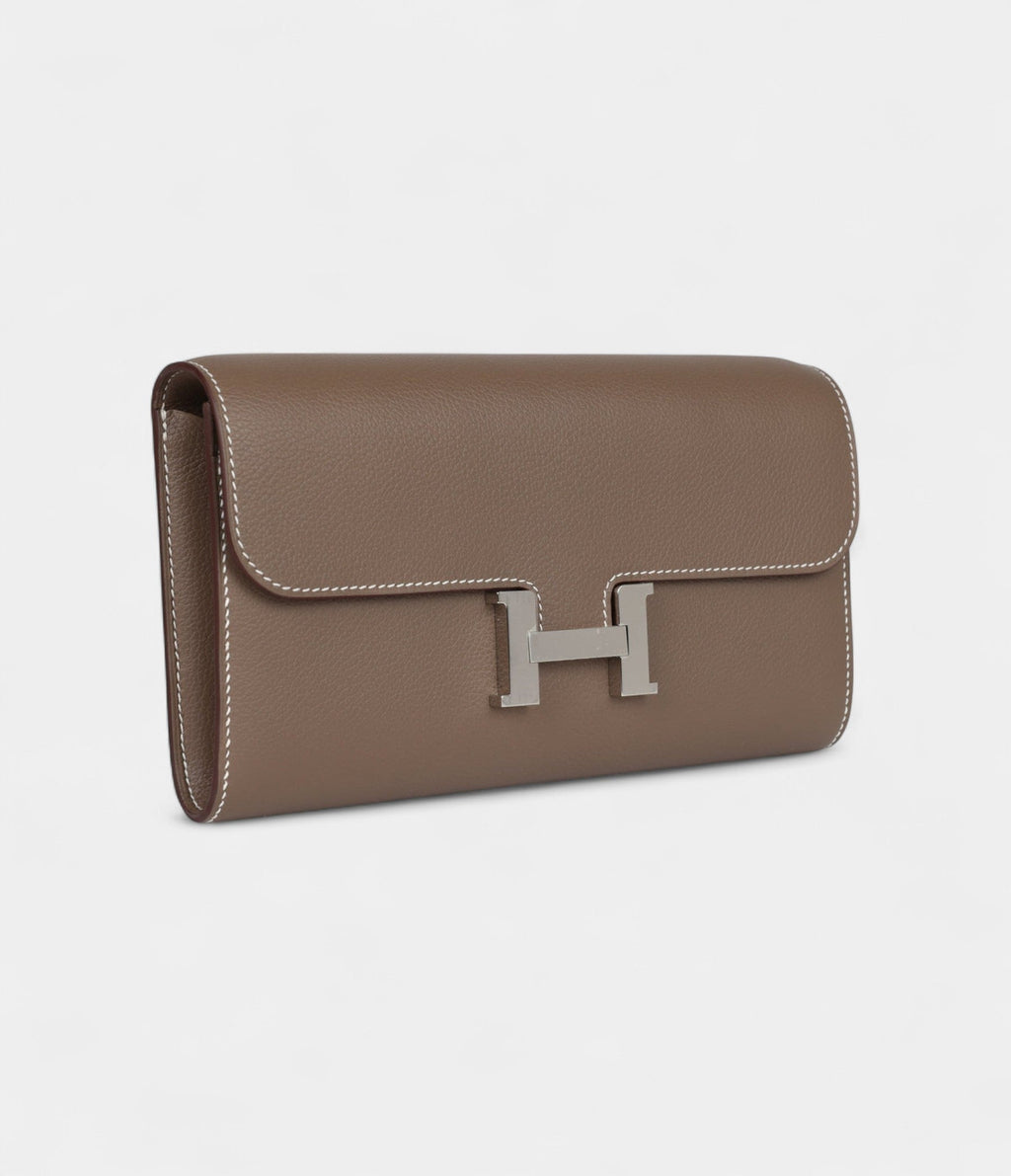 HMConstance Wallet To Go Etoupe Evercolor Leather with Palladium Hardware