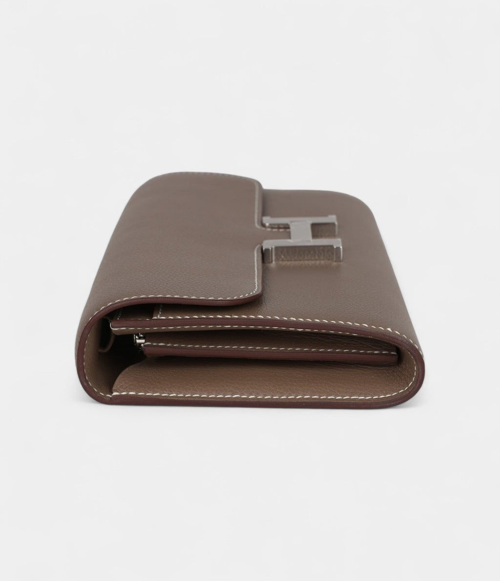 HMConstance Wallet To Go Etoupe Evercolor Leather with Palladium Hardware