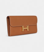 HMConstance Wallet To Go Gold Epsom Leather with Gold Hardware