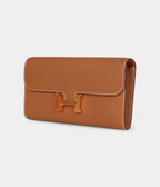 HMConstance Wallet To Go Gold Epsom Leather with Gold Hardware