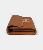HMConstance Wallet To Go Gold Epsom Leather with Gold Hardware