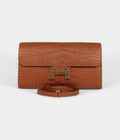 HMConstance Wallet To Go Gold Matte Alligator with Gold Hardware