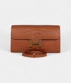 HMConstance Wallet To Go Gold Matte Alligator with Gold Hardware