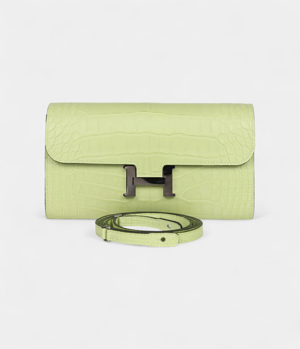 HMConstance Wallet To Go Jaune Bourgeon Matte Alligator Palladium Hardware
