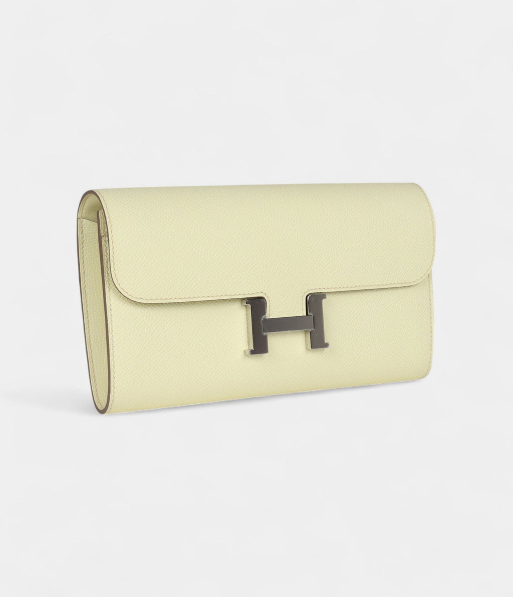HMConstance Wallet To Go Jaune Milton Epsom Leather with Palladium Hardware