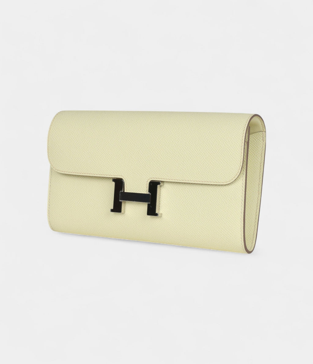 HMConstance Wallet To Go Jaune Milton Epsom Leather with Palladium Hardware