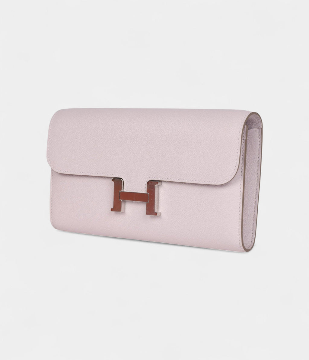 HMConstance Wallet To Go Mauve Pale Evercolor Leather with Palladium Hardware