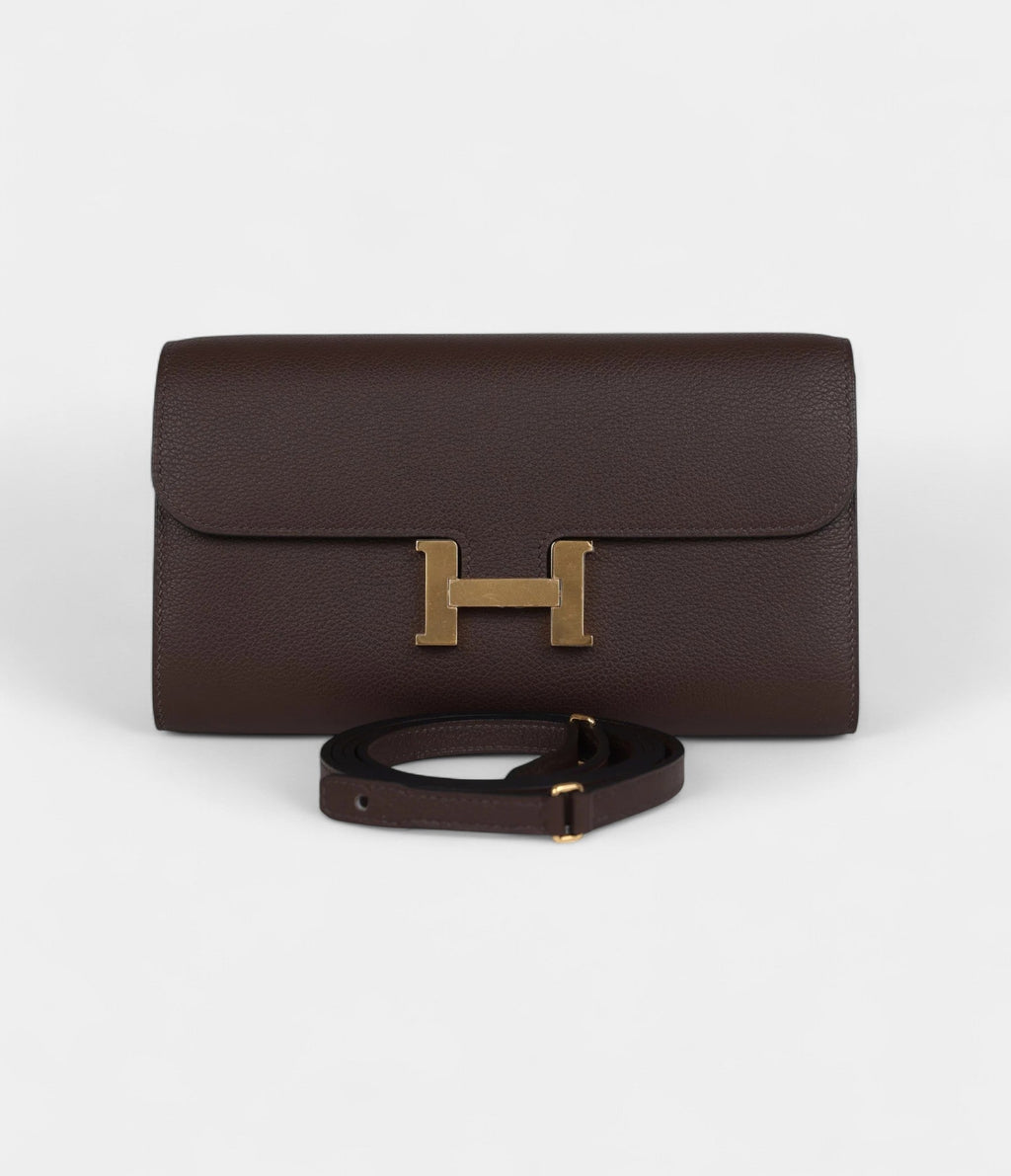 HMConstance Wallet To Go Moka Evercolor Gold Hardware