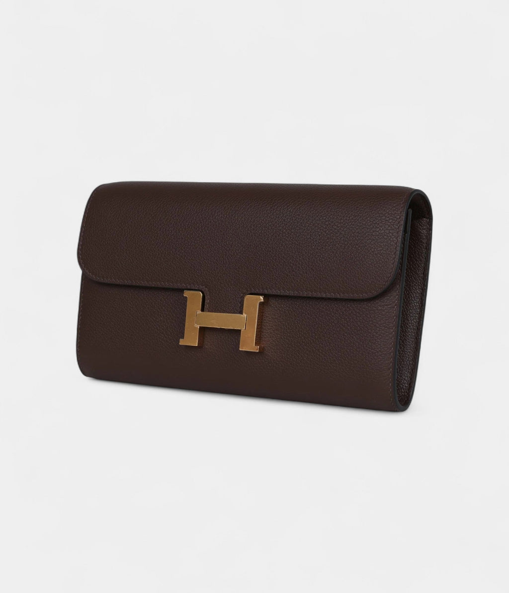 HMConstance Wallet To Go Moka Evercolor Gold Hardware