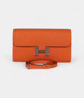 HMConstance Wallet To Go Orange Epsom Leather with Palladium Hardware
