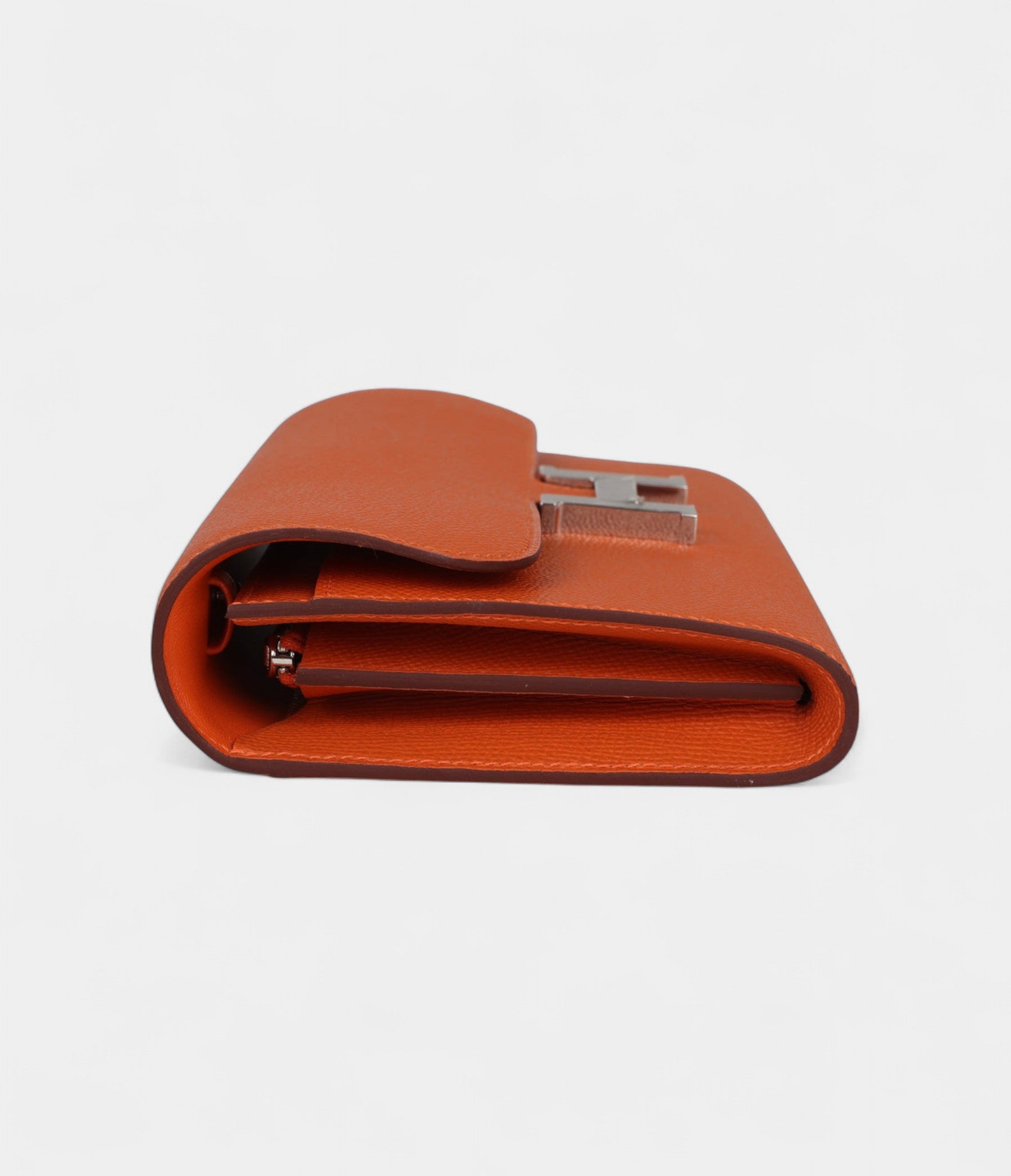 HMConstance Wallet To Go Orange Epsom Leather with Palladium Hardware
