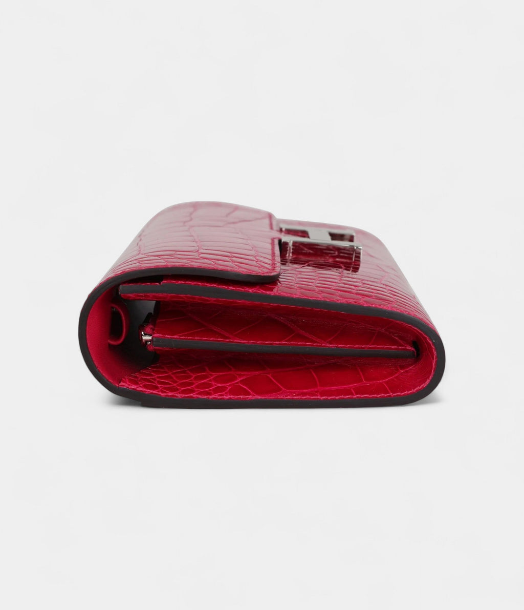 HMConstance Wallet To Go Rose Mexico Shiny Alligator Palladium Hardware